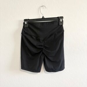 Paragon RecStretch Black Scrunch Butt Biker Shorts High Rise V-Waist Womens L